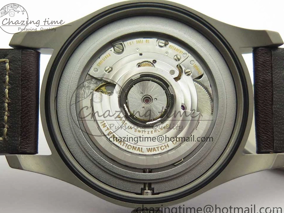 MIROTIME 0328 SmartChoice Mark XVIII IW327006 Titanium M+F 1:1 Best Edition Black Dial on Brown Leather Strap A 7145